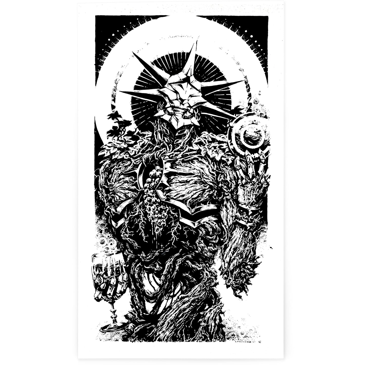 Wine God - Original Ink 5x10