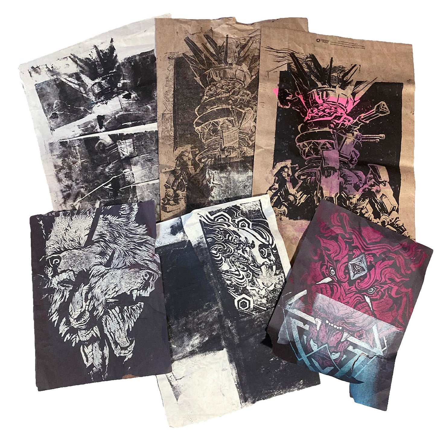 BAG O' TRASH - Block Print Scrap Bundle